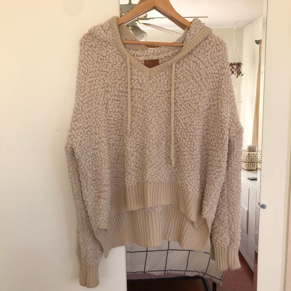 POL Popcorn Fuzzy Hooded Sweater